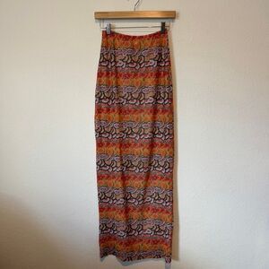 Strawberry Milk Mob Multicolored Printed Mesh Cover-Up Skirt Women's One Size